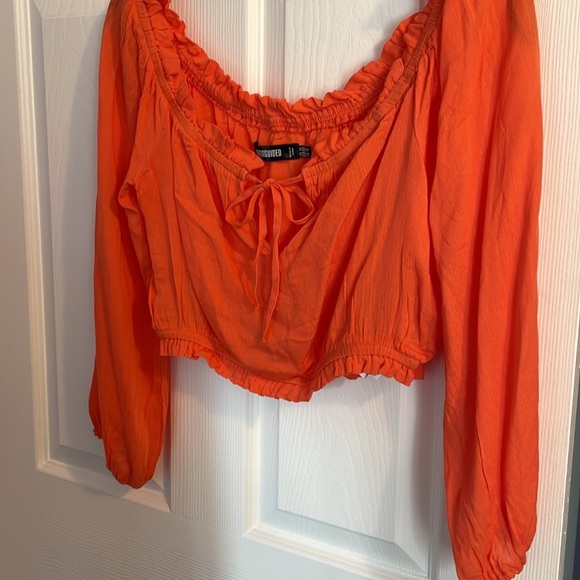 Missguided 2-piece outfit, sz 12 summer tangerine orange. Looks great with a tan - Picture 2 of 11